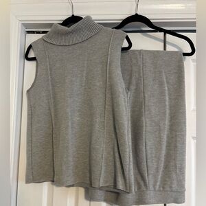 Zara Gray Sleeveless Turtleneck Sweater and Pants set